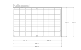 Douglas overkapping 302x492cm + wanden zwart Verando, Origin